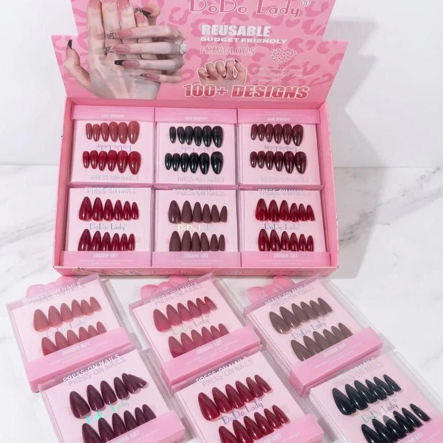 DoDo Lady Reusable Press On Nails Set - 12Pcs