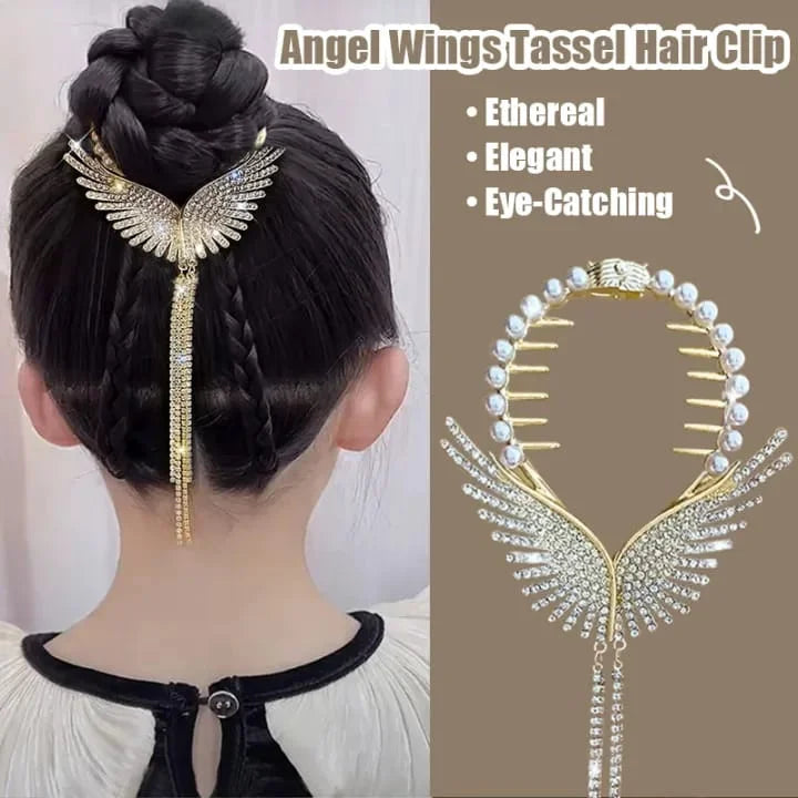 Ethereal Angel Wing Hair Accessory - Crystal & Pearl - Each
