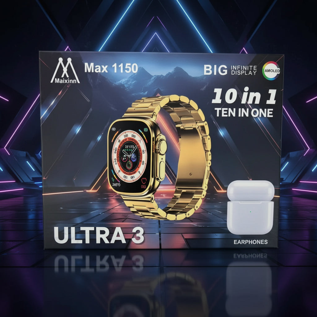 Maixinn Max 1150 Smart Watch 10 in 1 + Free Earbuds