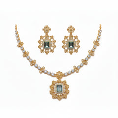 Rajwari Necklace Set Combo – Bracelet, Jhumki & Necklace
