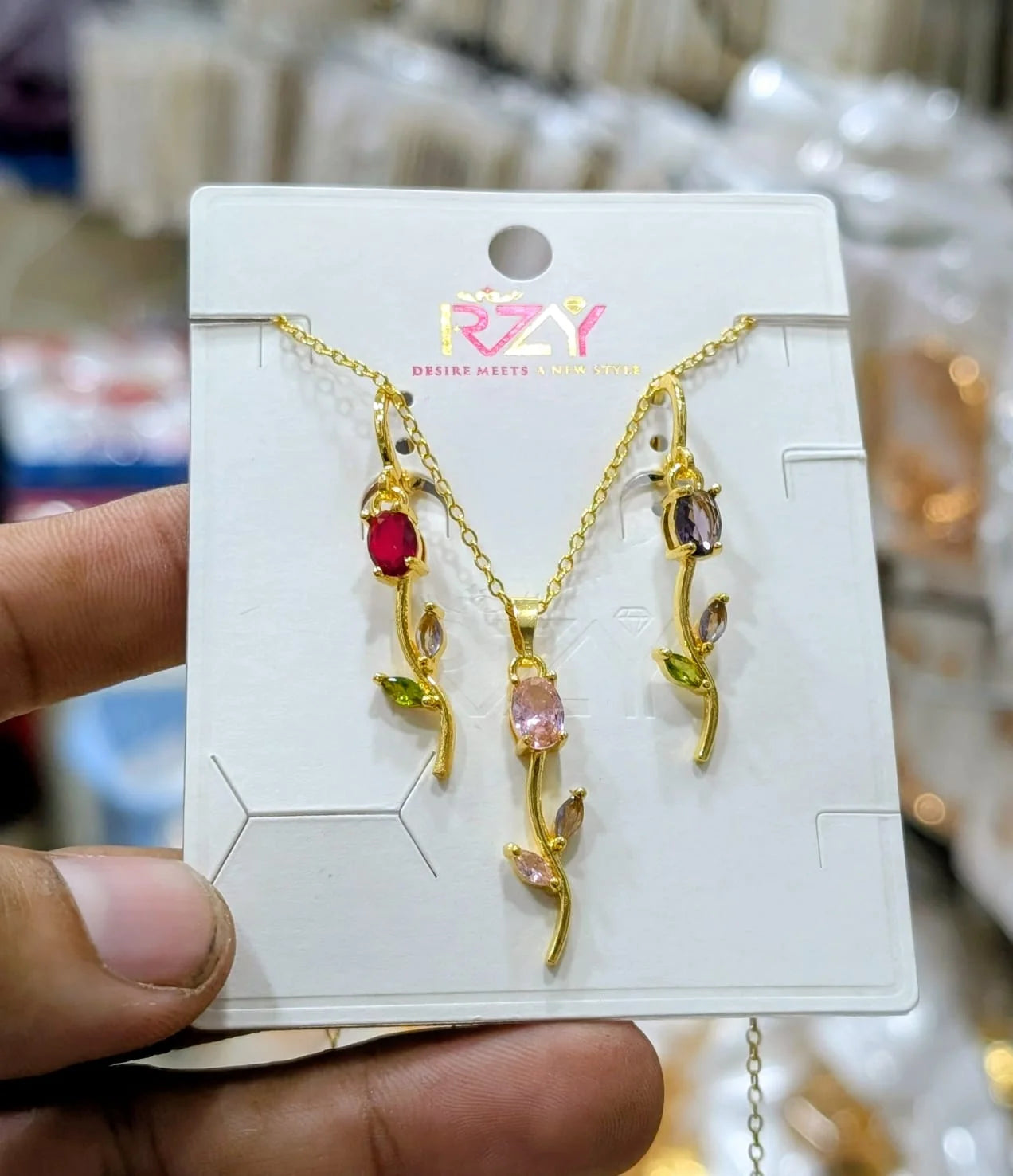 stainless steel Botanical Floral Jewelry Set