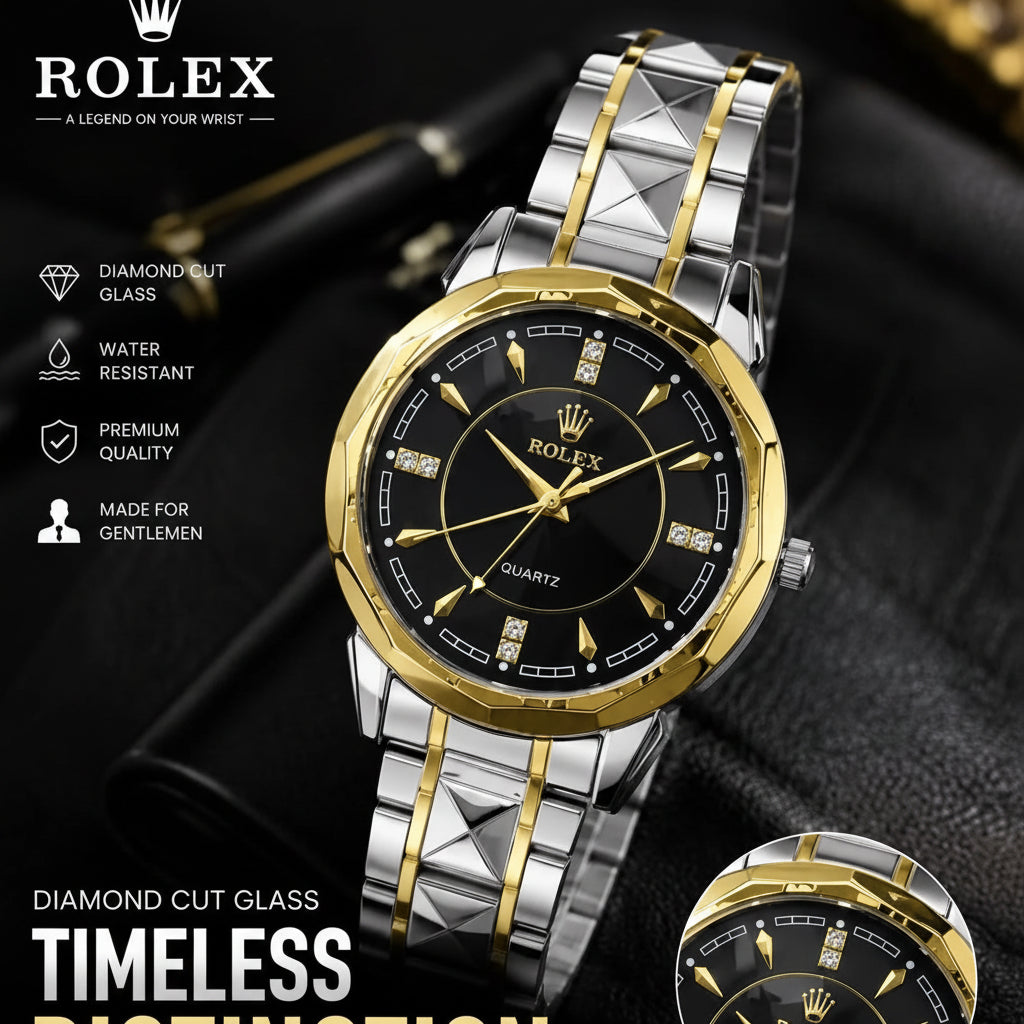 Rolex Quartz Gold & Silver Two-Tone Watch