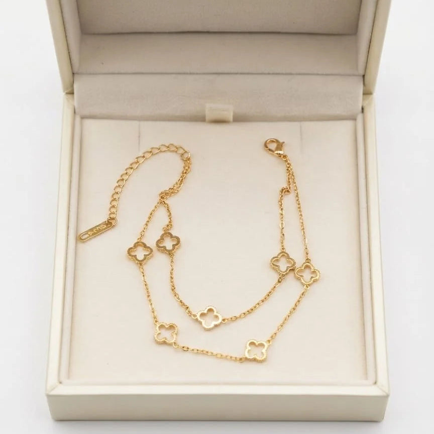 Gold Four Leaf Clover Bracelet