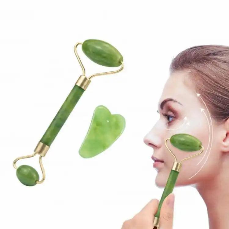 2 In 1  Jade Roller & Gua Sha Set