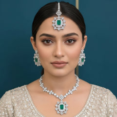 Rajwari Necklace Set Combo – Bracelet, Jhumki & Necklace