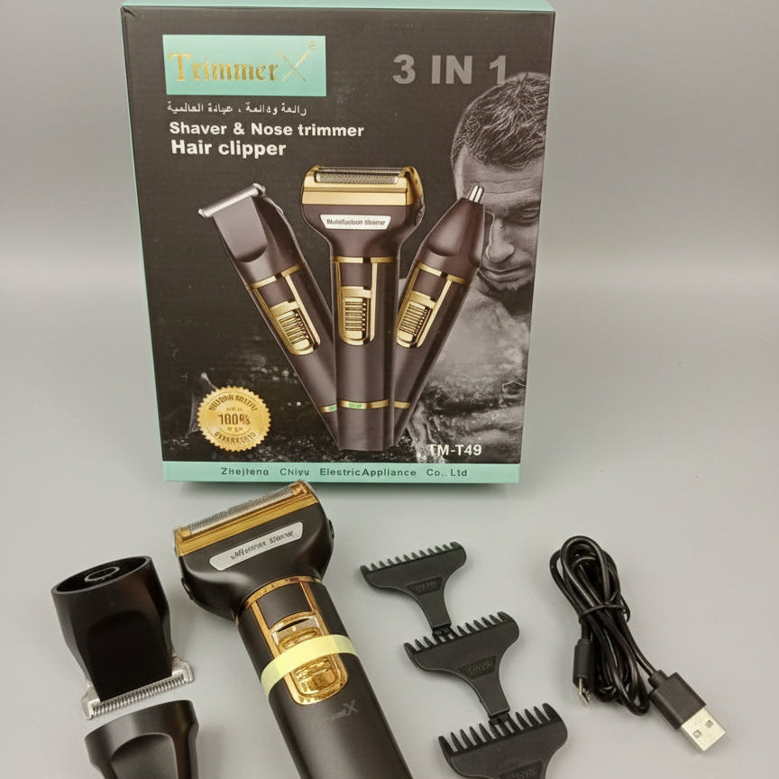 TrimmerX TM-T49 Professional 3-in-1 Grooming Kit