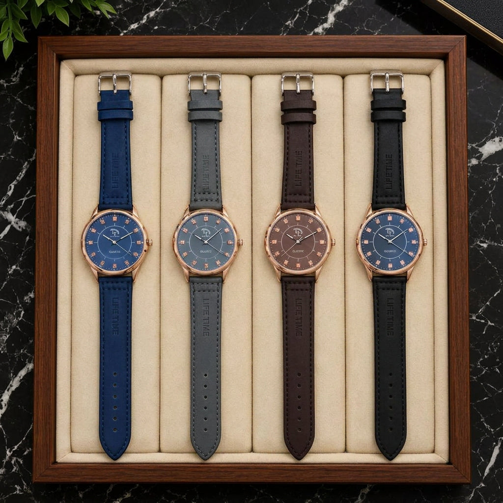 LIFE TIME Quartz Analog Wristwatch with Rose-Gold-Tone Case