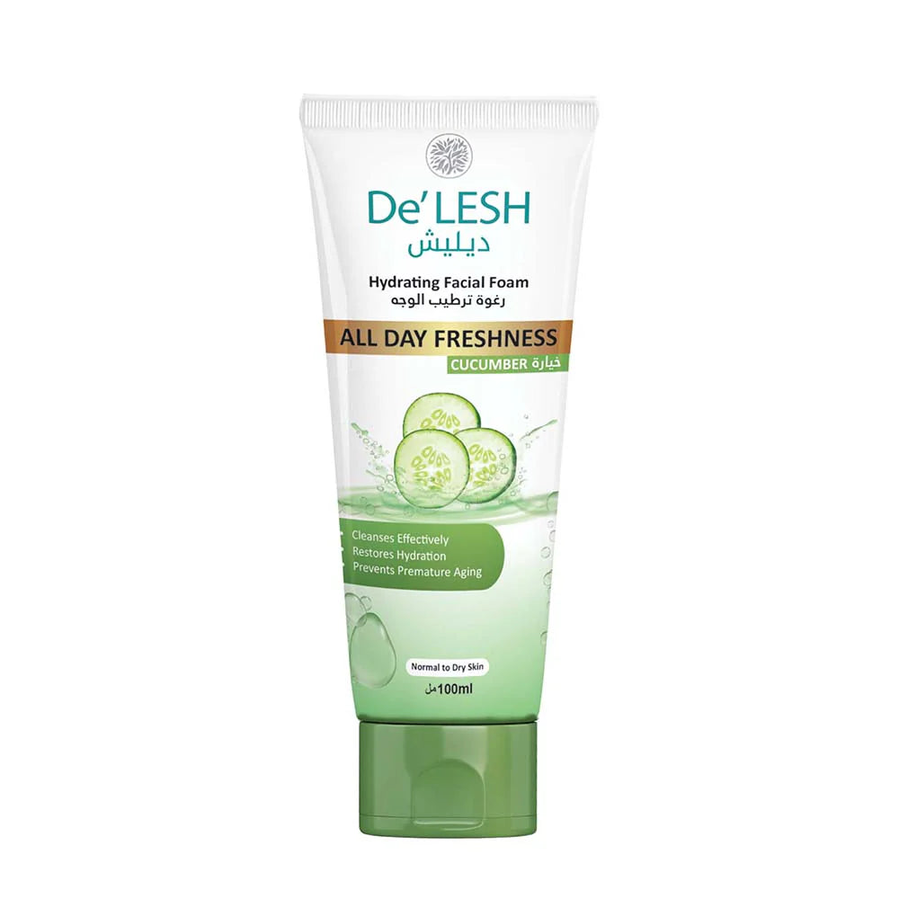 De’LESH Natural Glow Cucumber Face Wash for All Skin Types – 100ml