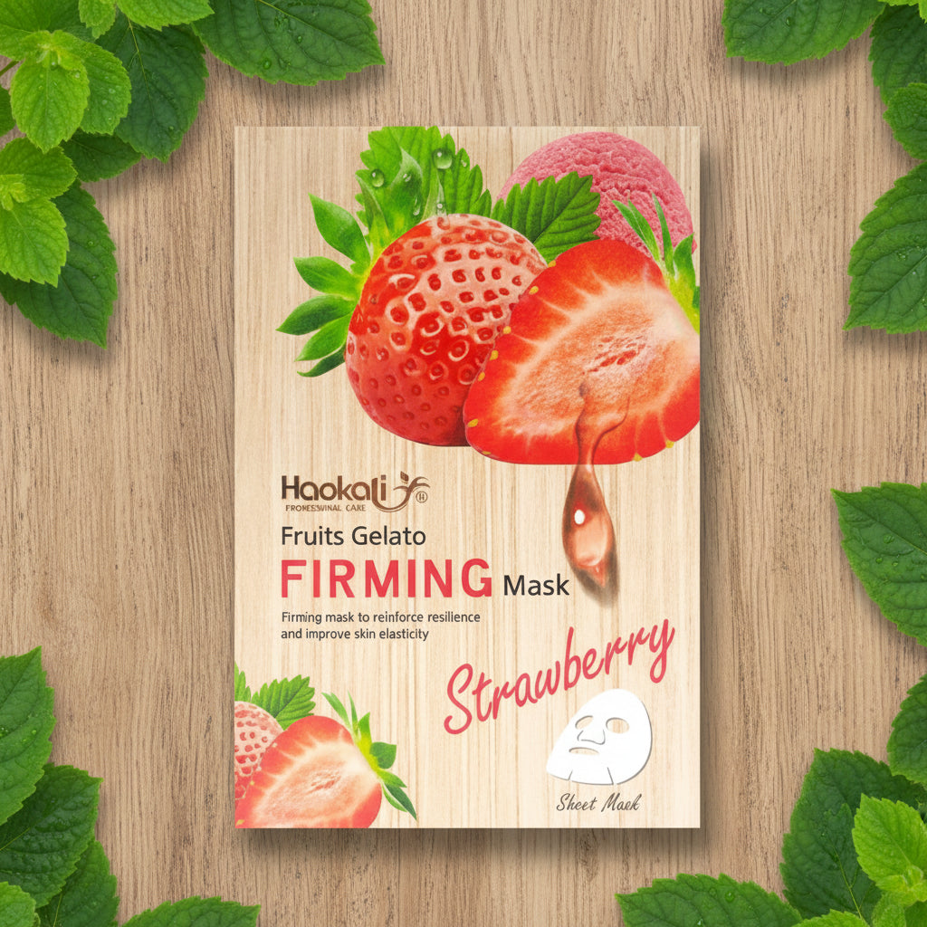 Haokali Fruits Gelato Firming Strawberry Sheet Masks - 10 PCS