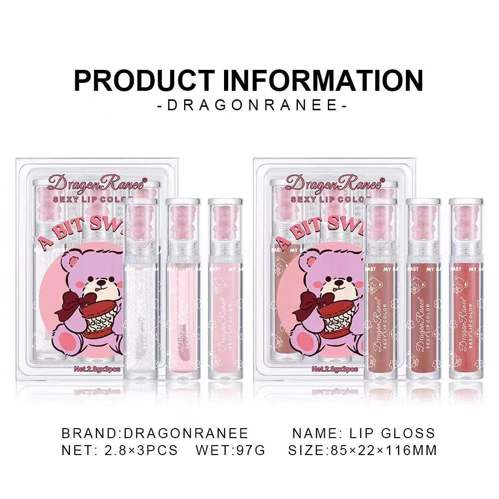 3Pcs Dragon Ranee Bear Sexy Lip Colors Set