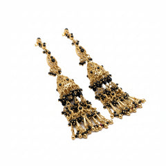 Indian Madrasi Long Jhumki with Pearl Work