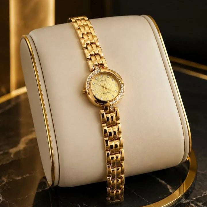 Silver-tone mini women's dress watch - With Box