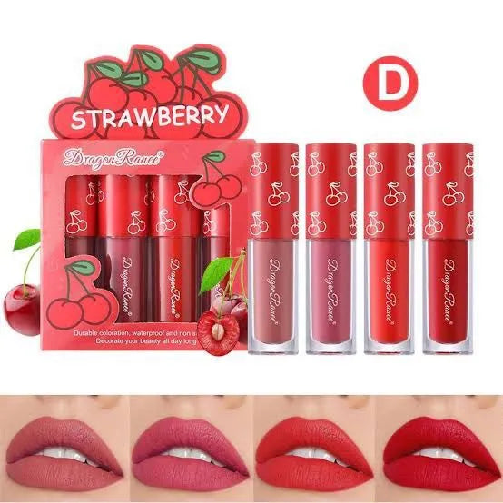 Dragon Ranee Water Proof Matte Lipgloss Liquid Lipstick (4pcs)