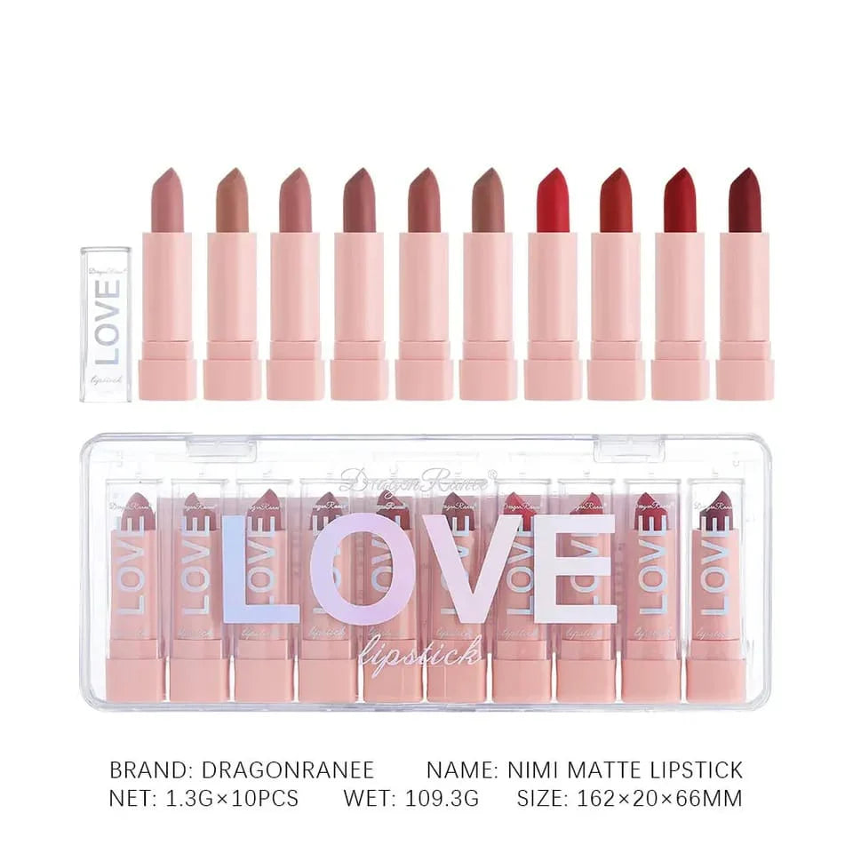 Dragon Ranee - Mini Velvet Lipstick Set of 10