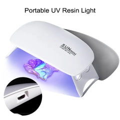 SUNmini Portable 6W Mini UV Lamp, Resin 6 LED Curing Light USB Charge