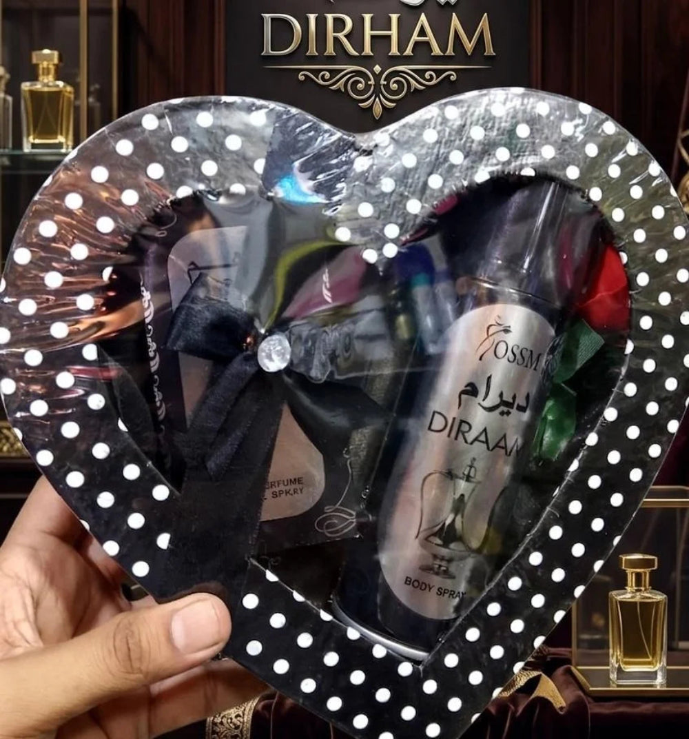 Heart Shape Gift Pack 2 Pcs Perfume 35ml + 200ml Body Spray Set