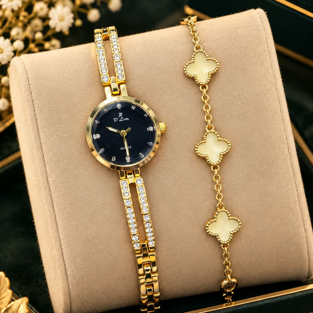 D.LON Watch & Bracelet Set – New Arrival with Normal Box
