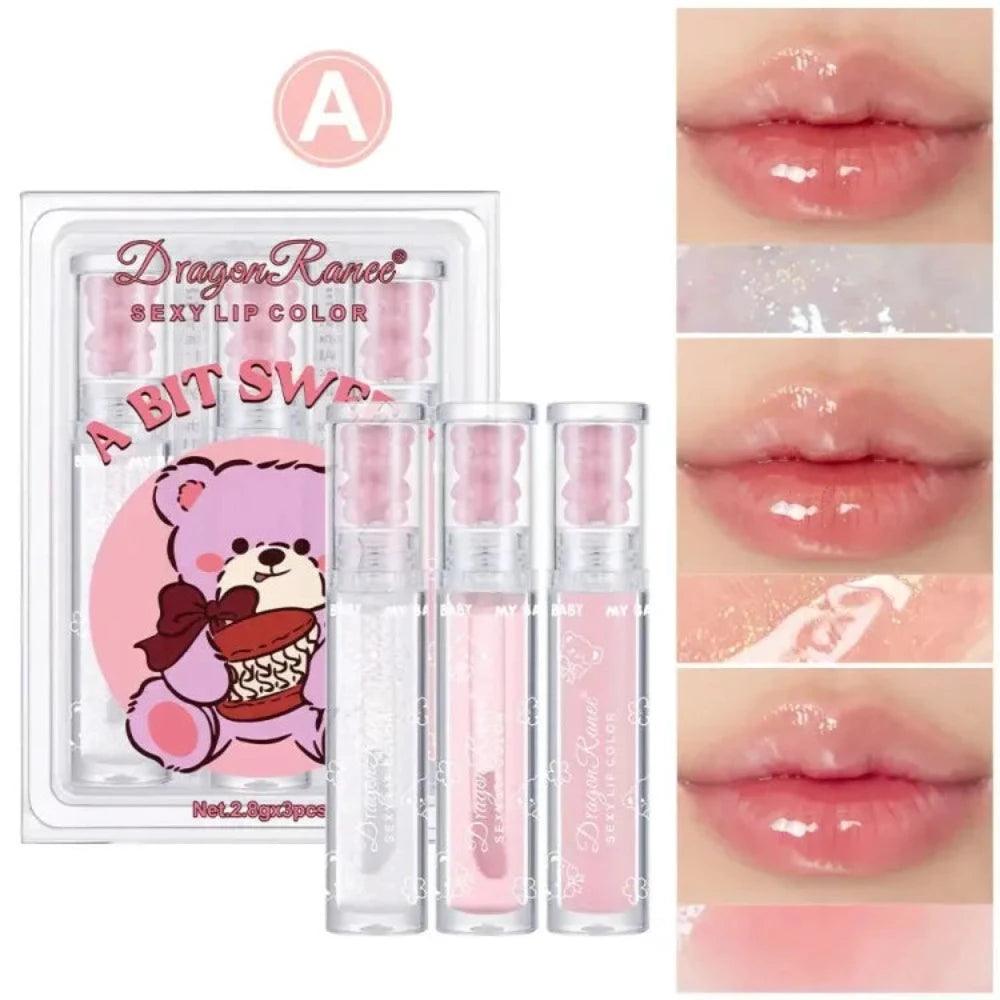 3Pcs Dragon Ranee Bear Sexy Lip Colors Set
