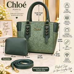 Embossed Floral Handbag Set