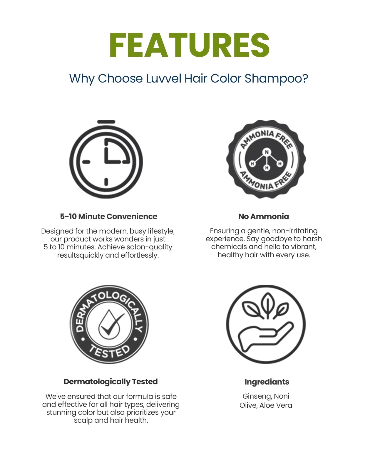 LUVVEL Hair Color Shampoo Bottle with Olive Oil – 200ml