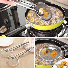 Frying Tong With Strainer Stainless Steel
