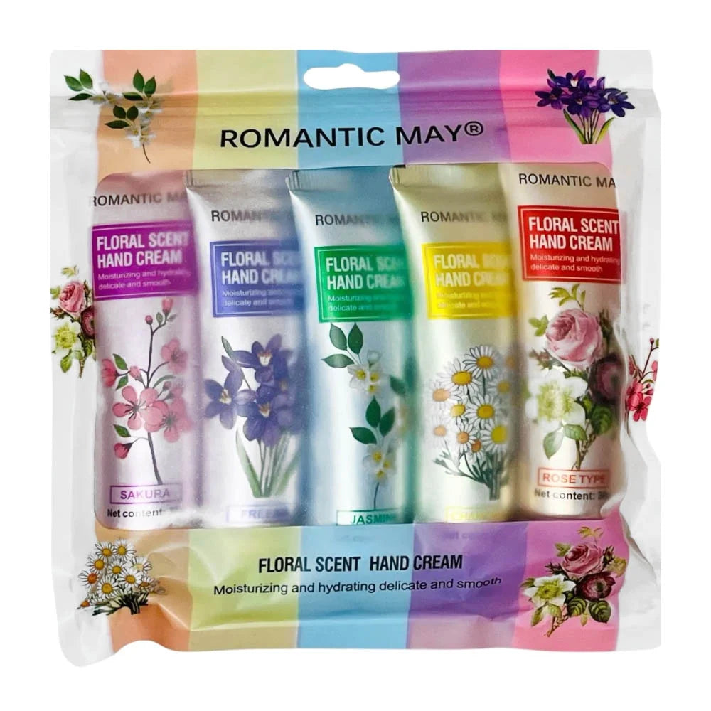Romantic May 5 Pcs Floral Hand Cream - Each 30g