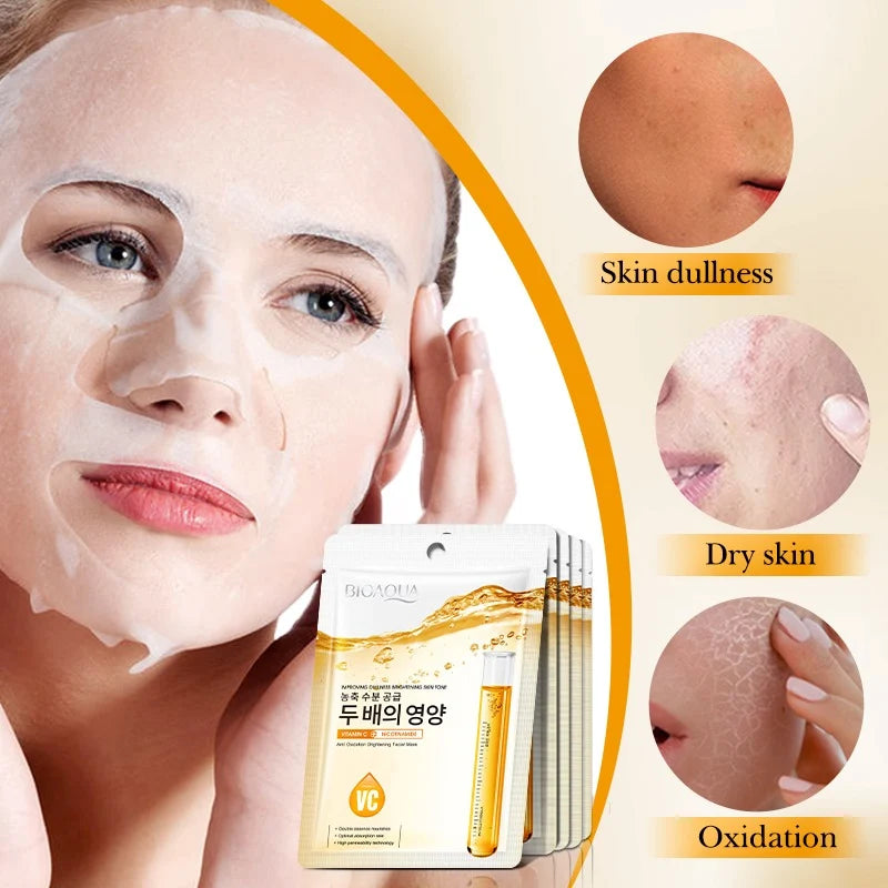 BIOAQUA Vitamin C Nicotinamide Imoroving Dullness Face Sheet Mask - Each