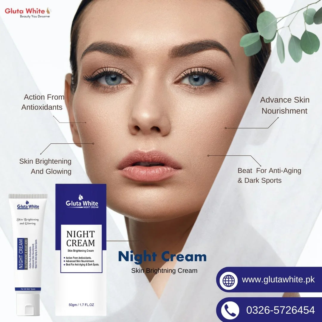 Gluta White Night Cream – 50gm