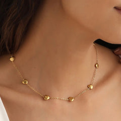 Gold Plated Stainless Tiny Heart Chain Necklace