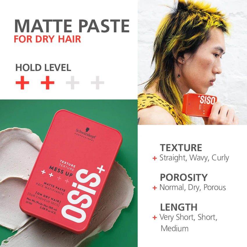 Schwarzkopf Osis+ Texture Mess up Matte Paste 100ml