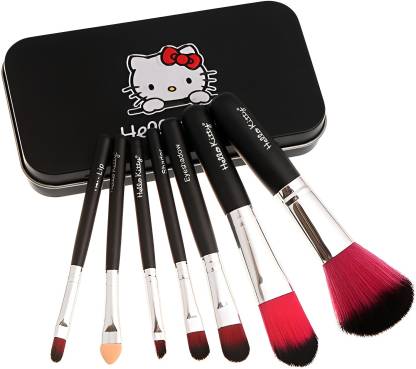 Hello Kitty Professional Makeup Brushes With Box Black Color (Set of 7Pcs)