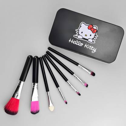 Hello Kitty Professional Makeup Brushes With Box Black Color (Set of 7Pcs)