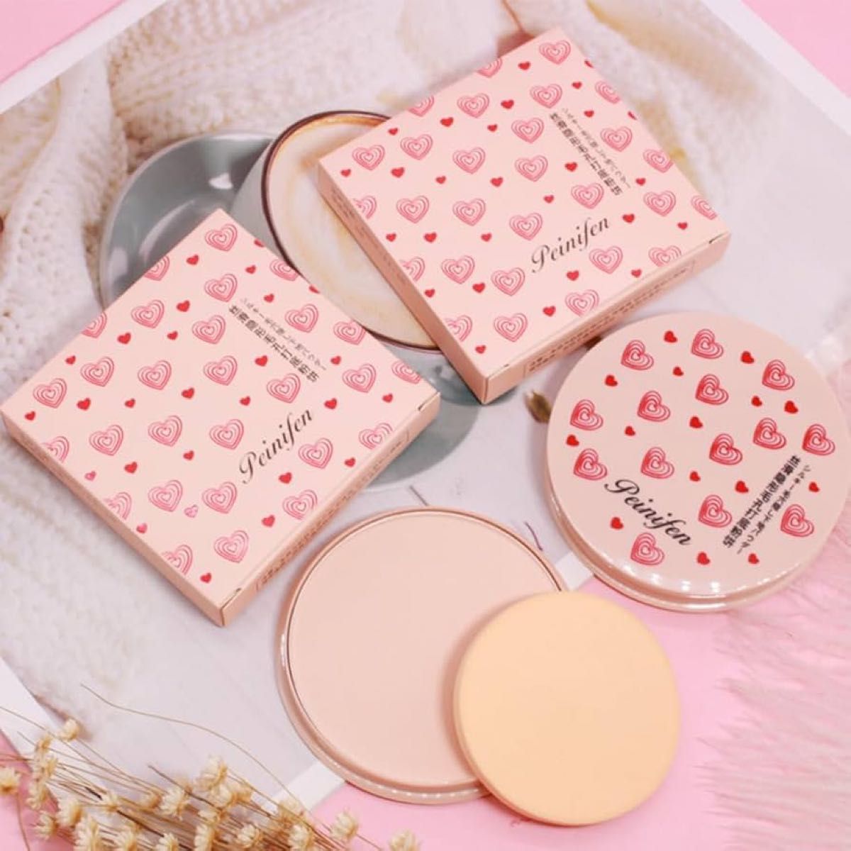 Peinifen Powder Puff Shine Control Long-lasting Loose Powder