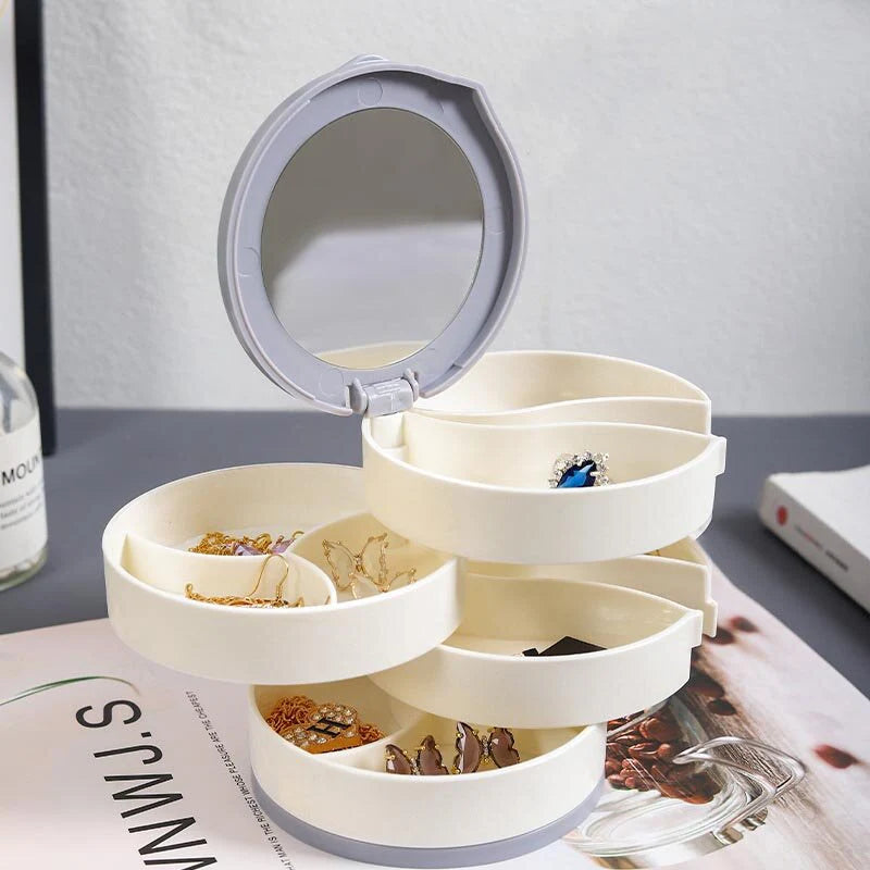 Jewelry Storage Box Multi‑Layer Rotating Plastic Stand