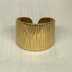 Chunky Textured Band Ring Adjustable Ring