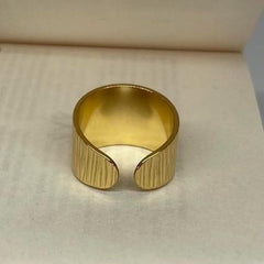 Chunky Textured Band Ring Adjustable Ring