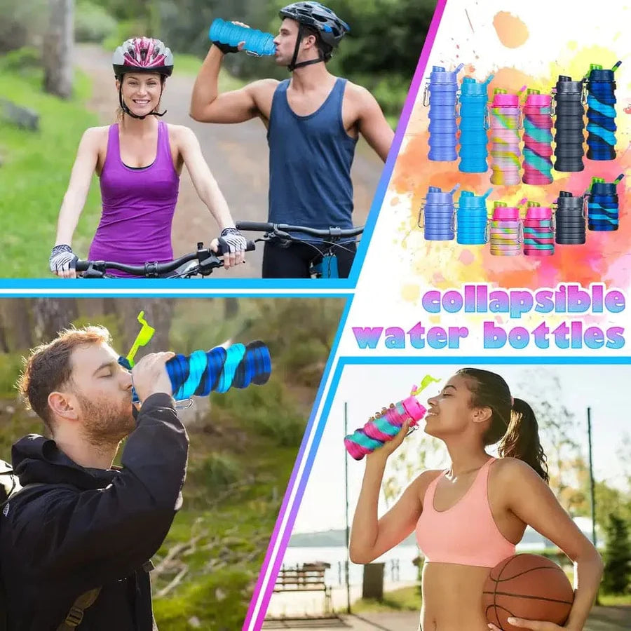 Creative Portable Silicone Folding Sports Water Bottle - 500ml - Each