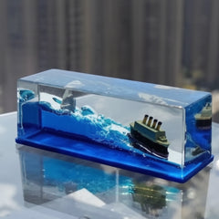 Titanic Liquid Wave Cruise Ship Paperweight - Each