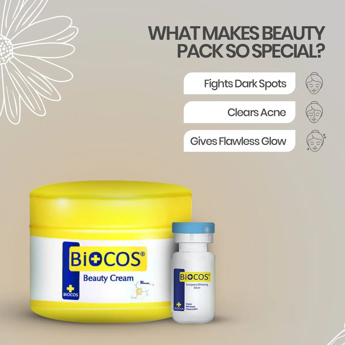 Biocos Beauty Cream Instant Whitening Large