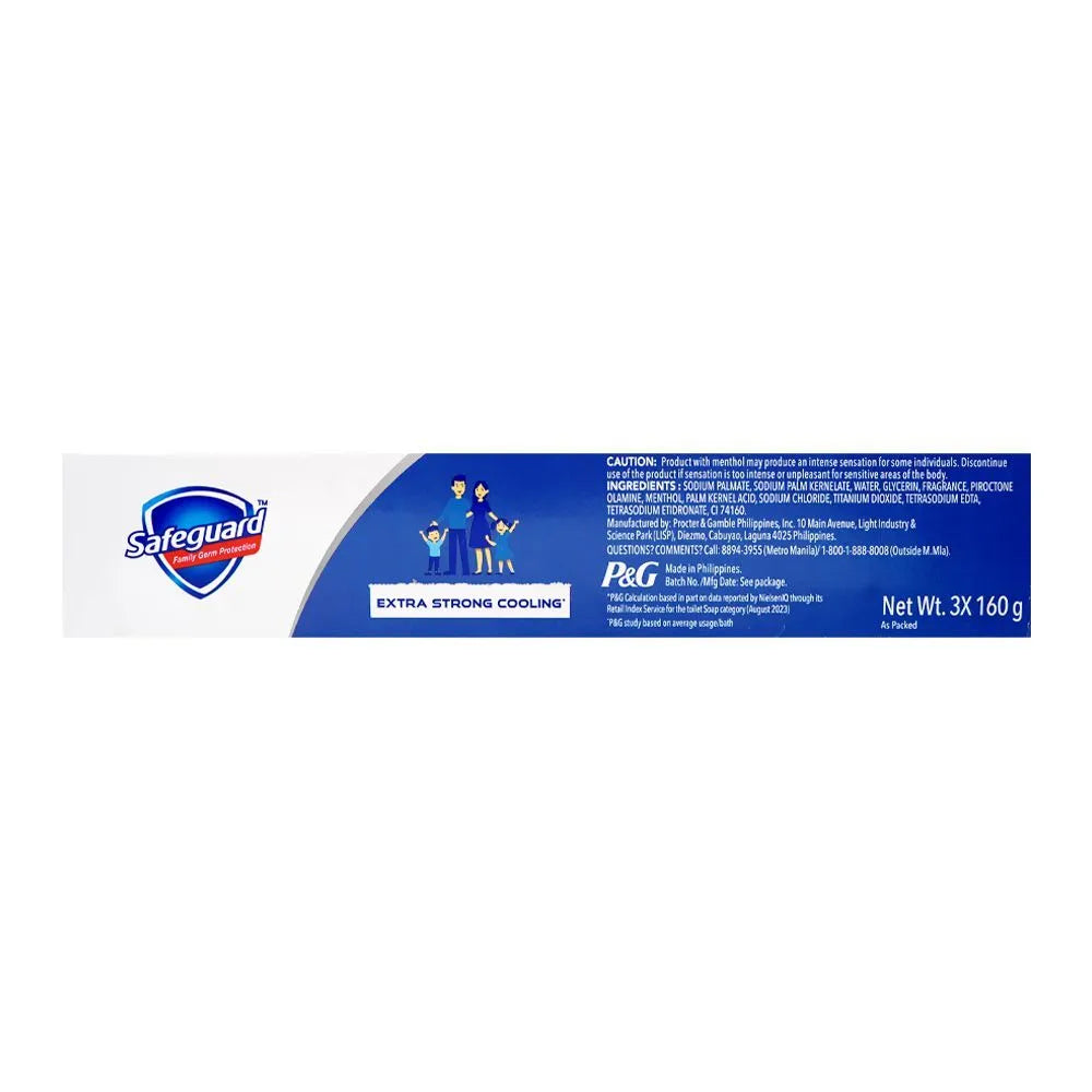 Safeguard Arctic Fresh Extra Strong Cooling Soap - 3 X 160g