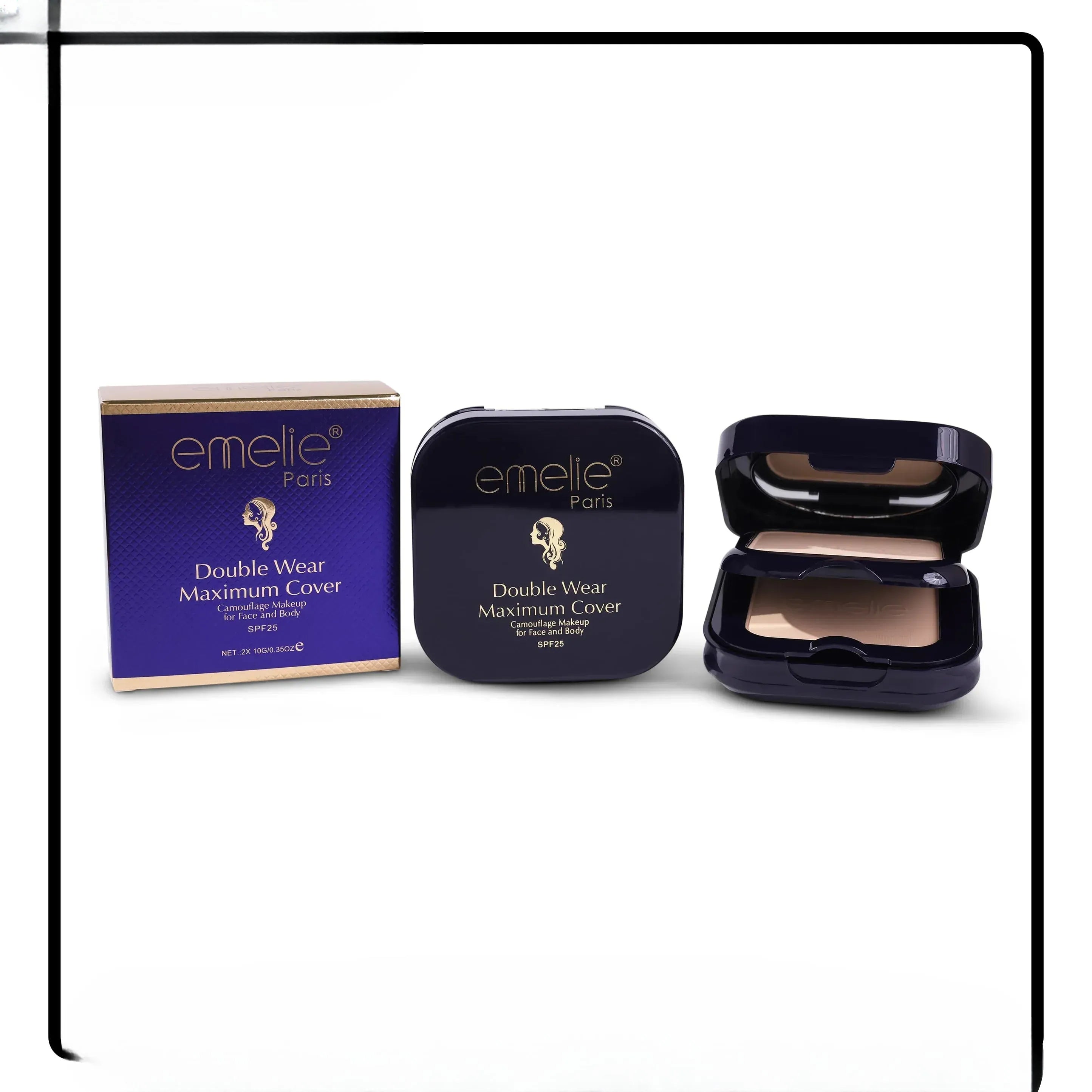 Emelie Double Wear Maximum Cover Pressed Powder