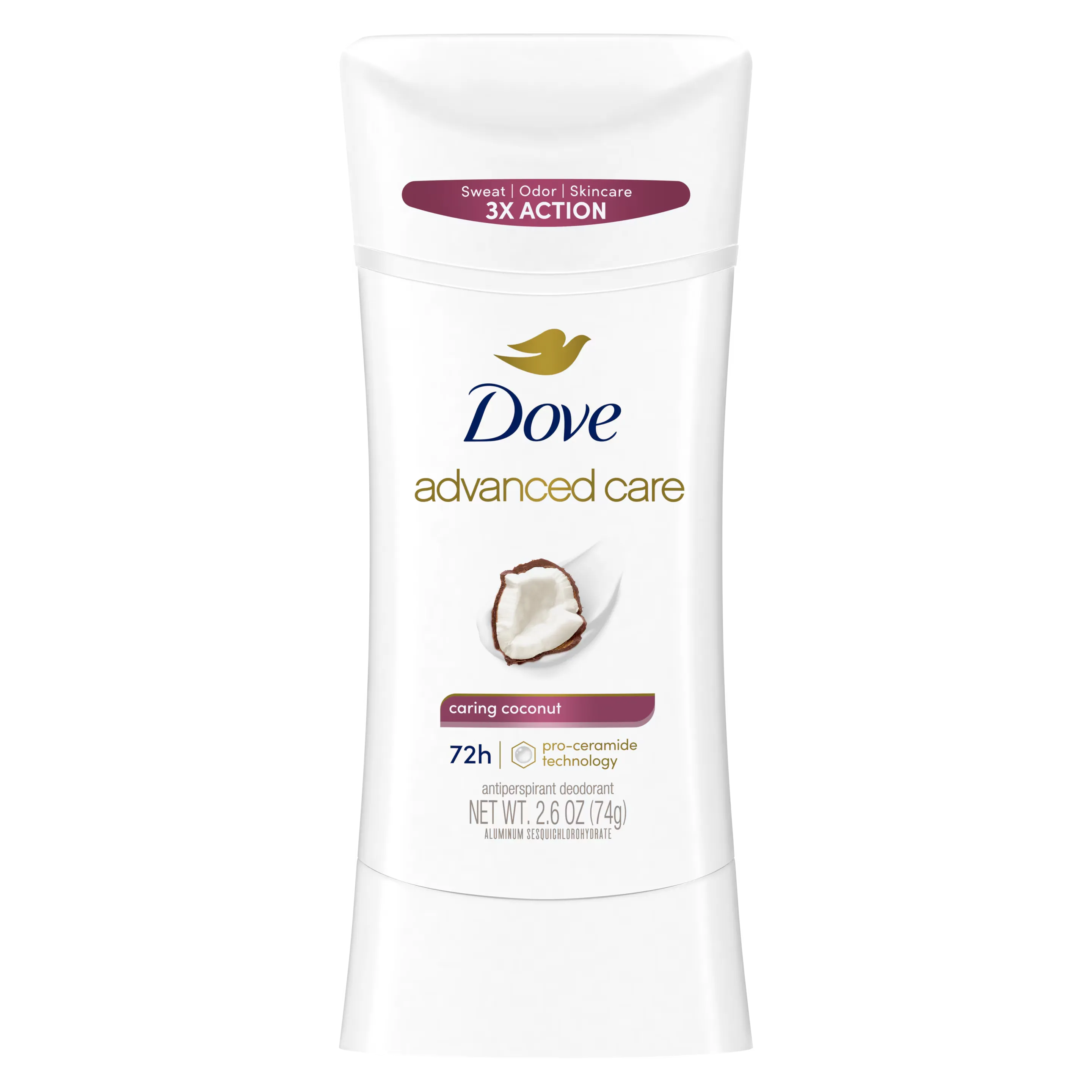 Dove Advanced Care Caring Coconut Antiperspirant Deodorant Stick 74g
