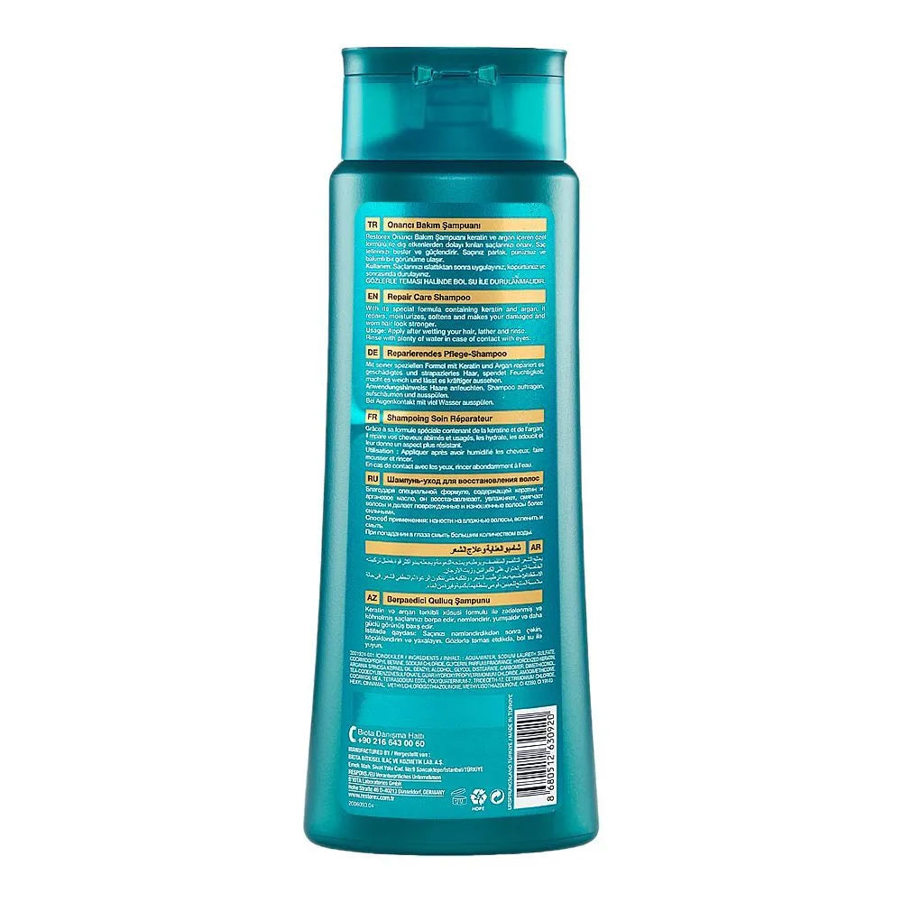Restorex Keratin & Argan Repair Care Shampoo, For Damaged Hair - 500ml