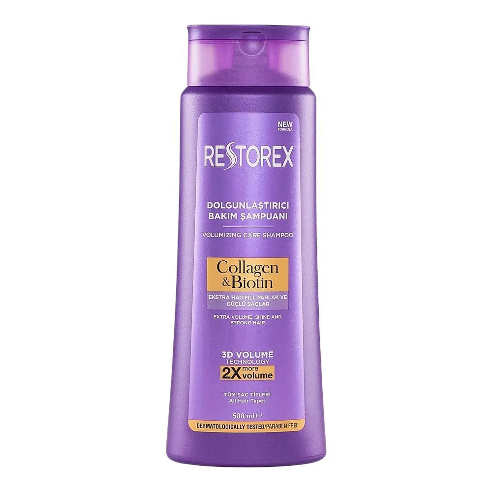 Restorex Collagen & Biotin Volumizing Care Shampoo, For All Hair Types - 500ml