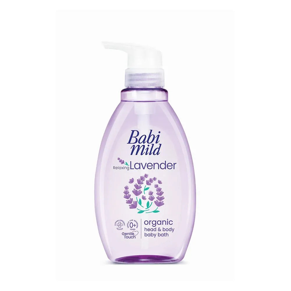 Babi Mild Relaxing Lavender Organic Head & Body Baby Bath Wash - 380ml