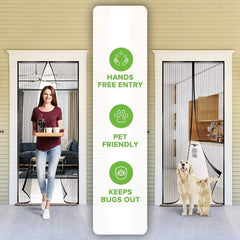 Hands-Free Retractable Magic Mesh Screen Door