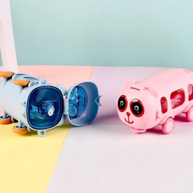2-in-1 Portable Toy Bus Drinking Bottle