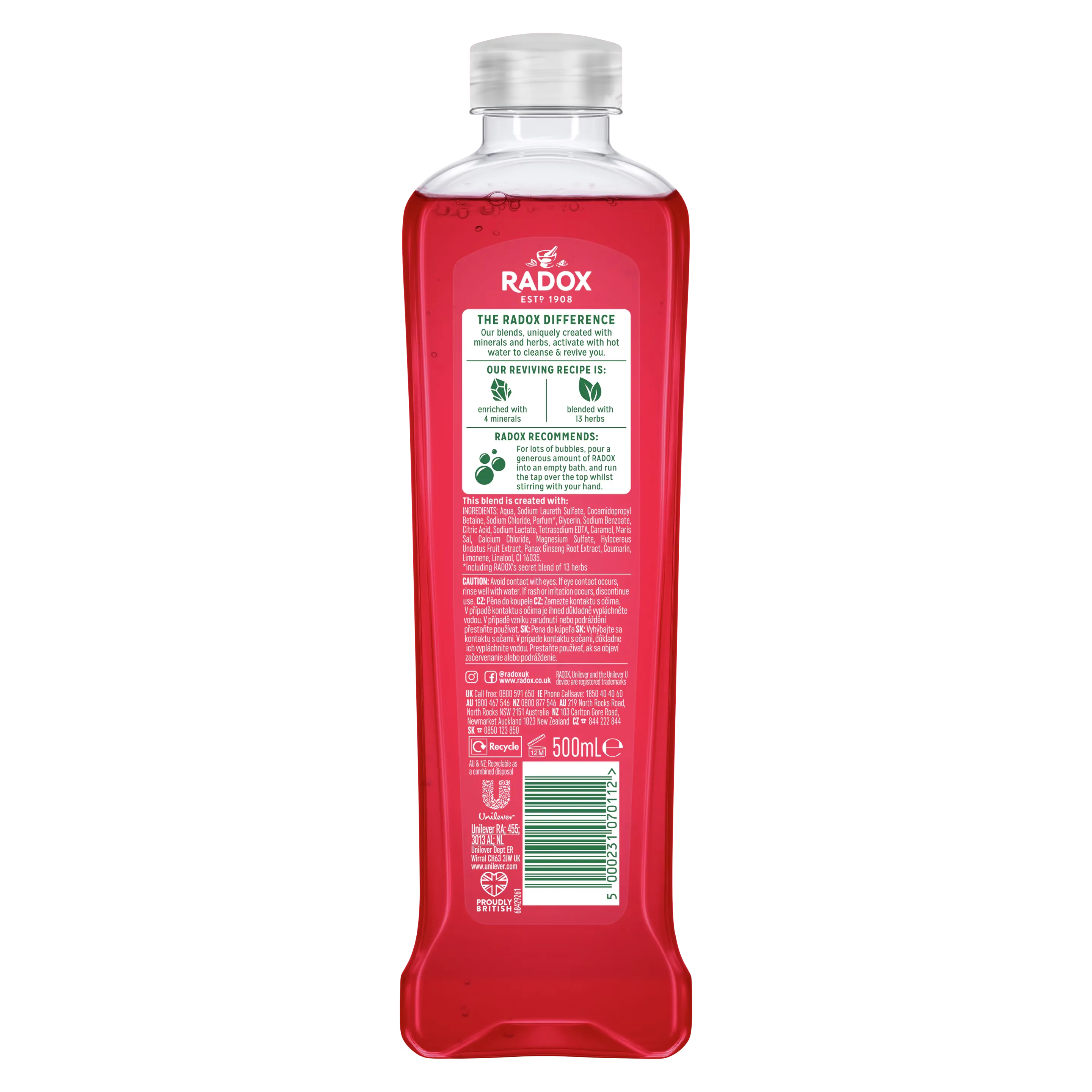 Radox Muscle Therapy Bath Soak with Black Pepper & Ginseng - 500ml