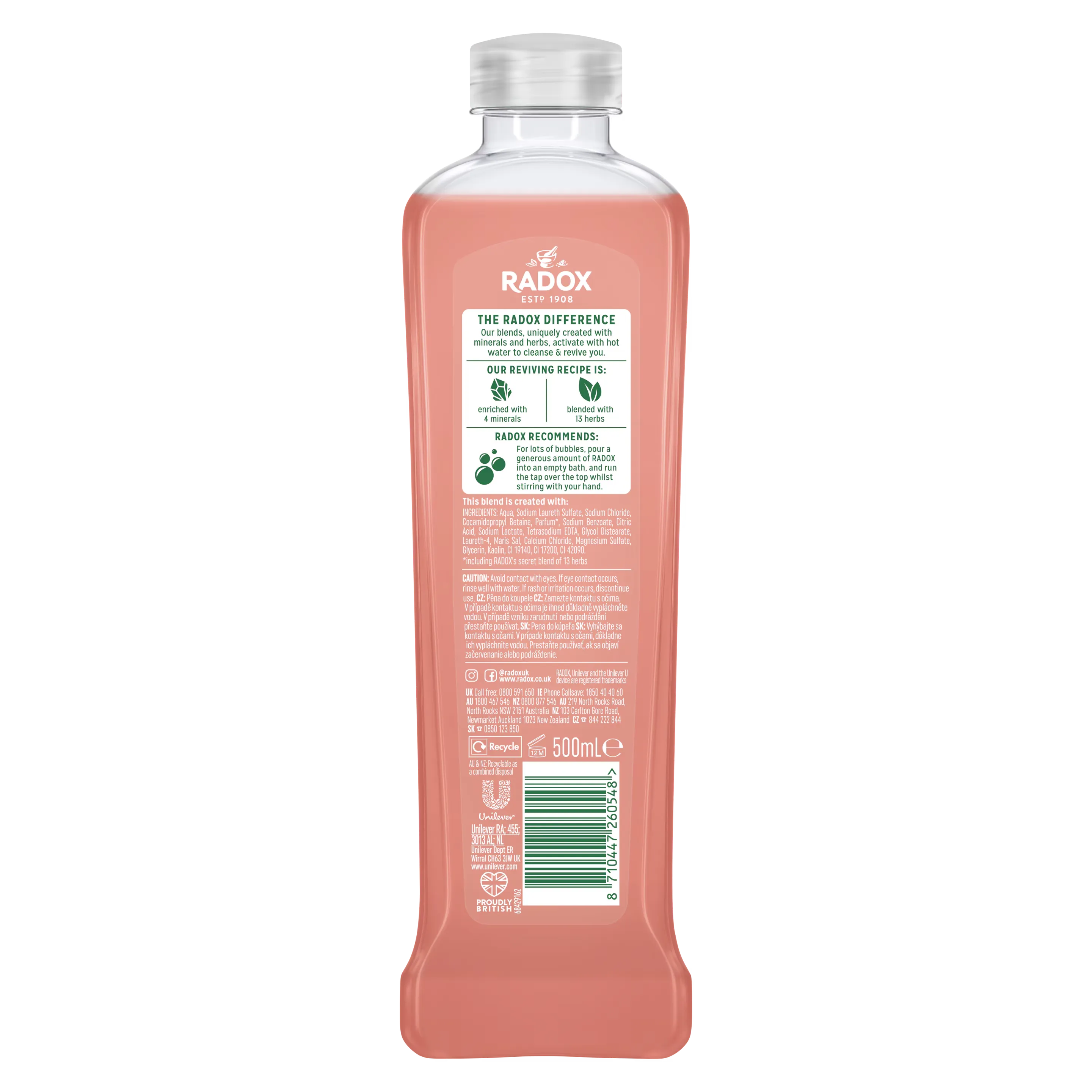 Radox Feel Detoxed Bath Soak with Acai Berry Scent - 500ml