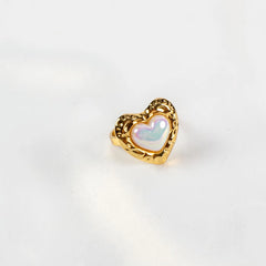 Stainless Steel Heart Free Size Ring - Each